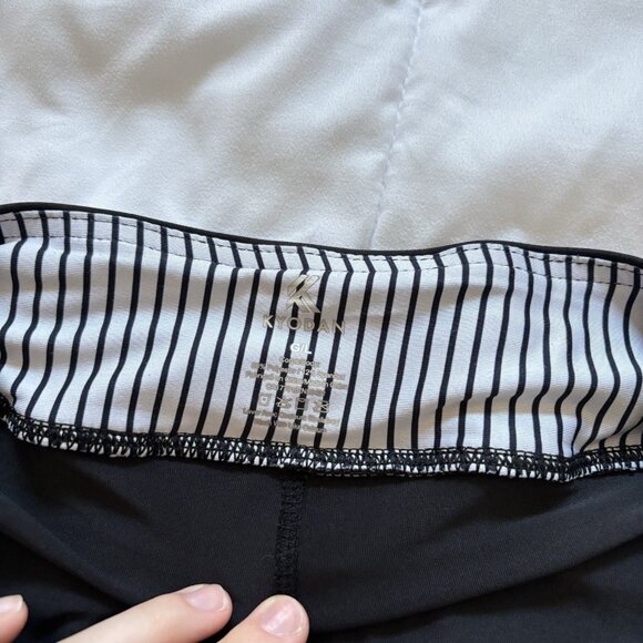 Kyodan Pleated Skort Skirt Womens Size Large Black White Striped Golf Tennis - Picture 3 of 7